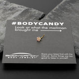 20G 7mm Pink Gem Gold Tone Texture Star Flower L Shape Nose Ring