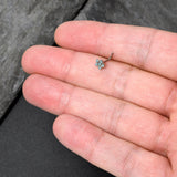 20G 7mm Blue Clear Gem Star Flower L Shape Nose Ring