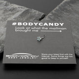 20G 7mm Blue Clear Gem Star Flower L Shape Nose Ring