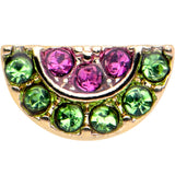 20G 7mm Pink Gem Gold Tone Watermelon Yum L Shape Nose Ring