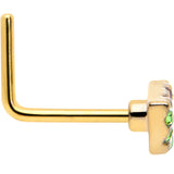 20G 7mm Pink Gem Gold Tone Watermelon Yum L Shape Nose Ring