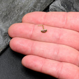 20G 7mm Pink Gem Gold Tone Watermelon Yum L Shape Nose Ring