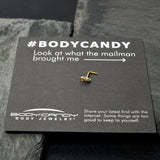 20G 7mm Clear Gem Gold Tone Luscious Lizard L Shape Nose Ring