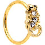 20G 5/16 Clear Gem Gold Tone Luscious Lizard Nose Hoop