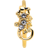 20G 5/16 Clear Gem Gold Tone Luscious Lizard Nose Hoop