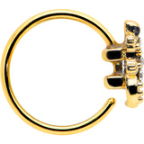 20G 5/16 Clear Gem Gold Tone Luscious Lizard Nose Hoop