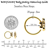 20G 5/16 Clear Gem Gold Tone Luscious Lizard Nose Hoop