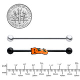 14G Black Halloween Boo Glow in Dark Industrial Barbell Set of 2