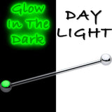 14G Black Halloween Boo Glow in Dark Industrial Barbell Set of 2