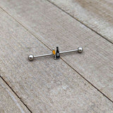 14G Champagne Bottle Flute Yellow Industrial Barbell 38mm