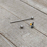 14G Champagne Bottle Flute Yellow Industrial Barbell 38mm