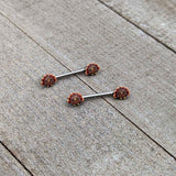 14G 9/16 Cute Colorful Turkeys Barbell Nipple Ring Set