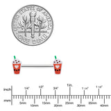 14G 9/16 Sweet Pumpkin Frappe Autumn Barbell Nipple Ring Set
