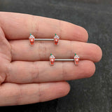 14G 9/16 Sweet Pumpkin Frappe Autumn Barbell Nipple Ring Set