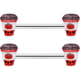14G 9/16 Sweet Pumpkin Latte Autumn Barbell Nipple Ring Set