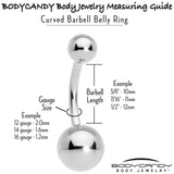 Champagne Bottle Flute Yellow Holiday Double Mount Belly Ring