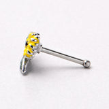 20G 1/4 Cheery Inlay Sunflower Nose Bone