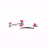 14G 9/16 Sweet Happy Heart Lollipop Barbell Nipple Ring Set