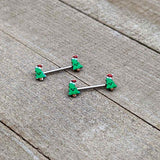 14G 9/16 Happy Christmas Tree Hat Barbell Nipple Ring Set