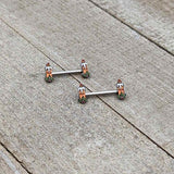 14G 9/16 Sweet Holiday Christmas Candle Barbell Nipple Ring Set