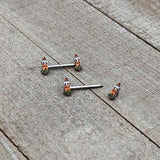 14G 9/16 Sweet Holiday Christmas Candle Barbell Nipple Ring Set