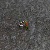 20G 5/16 Gold Tone Merry Christmas Inlaid Nose Hoop