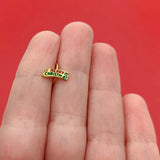 20G 5/16 Gold Tone Merry Christmas Inlaid Nose Hoop