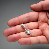 Clear CZ Gem Triple Drop Swirl Heart Valentine Double Mount Belly Ring