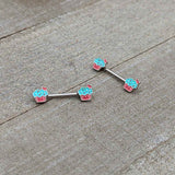 14G 9/16 Sweet Happy Cupcake Barbell Nipple Ring Set
