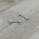 14G 9/16 Sweet Martini Glass Heart Barbell Nipple Ring Set