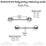 14G 11/16 Ladybug Shamrock UV Glow Chain Dangle Nipple Ring Set