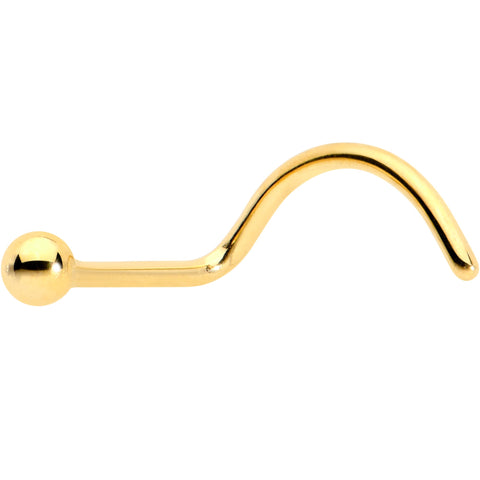 20G 1/4 Gold Hue ASTM F-136 Implant Grade Titanium Ball End Left Side Nose Screw