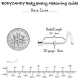 20G 1/4 ASTM F-136 Implant Grade Titanium Ball End Left Side Nose Screw