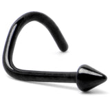 20G 1/4 Black ASTM F-136 Implant Grade Titanium Cone End Left Side Nose Screw