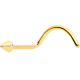 20G 1/4 Gold Hue ASTM F-136 Implant Grade Titanium Cone End Left Side Nose Screw