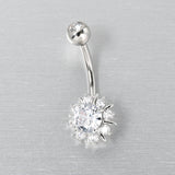 Clear CZ Gem Luxury Sun Splash Belly Ring
