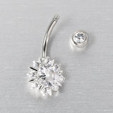 Clear CZ Gem Luxury Sun Splash Belly Ring
