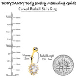 Clear CZ Gem Gold Tone Luxury Sun Splash Belly Ring