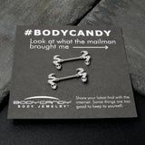 14G 9/16 Clear Black CZ Gem Sexy Snakes Barbell Nipple Ring Set