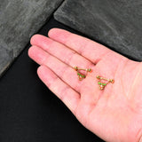 14G 9/16 Gold Tone Santa Merry Christmas Dangle Nipple Ring Set