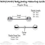 14G 9/16 Gold Tone Santa Merry Christmas Dangle Nipple Ring Set