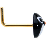 20G 7mm Gold Tone Round Penguin Face Holiday  L Shape Nose Ring