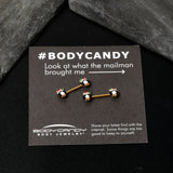 14G 9/16 Gold Tone Holly Hat Penguin Barbell Nipple Ring Set