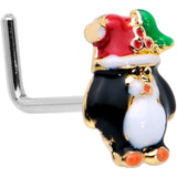 20G 7mm Holly Hat Penguin Holiday L Shape Nose Ring