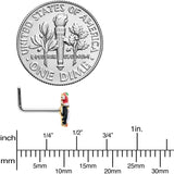 20G 7mm Holly Hat Penguin Holiday L Shape Nose Ring