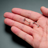 14G 9/16 Sweet Happy Rose Flower Barbell Nipple Ring Set