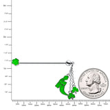 14G Glow in Dark Leprechaun Boot Dangle Industrial Barbell 38mm