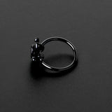 20G 5/16 Red CZ Gem Black Double Passion Heart Claw Nose Hoop