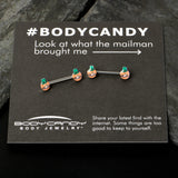 14G 9/16 Sweet Happy Leprechaun St Patricks Day Nipple Ring Set