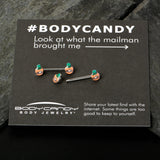 14G 9/16 Sweet Happy Leprechaun St Patricks Day Nipple Ring Set